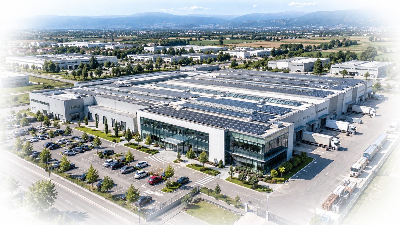 Veduta aerea della sede dell'azienda — immagine dal materiale del cliente